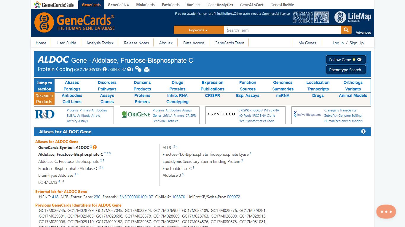 ALDOC Gene - GeneCards | ALDOC Protein | ALDOC Antibody